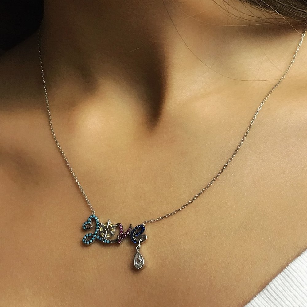 NWT Love Sterling Silver Necklace